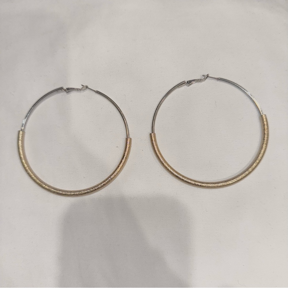 Gold and silver hoop earrings
